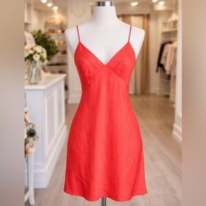 Elegant Coral Slip Dress